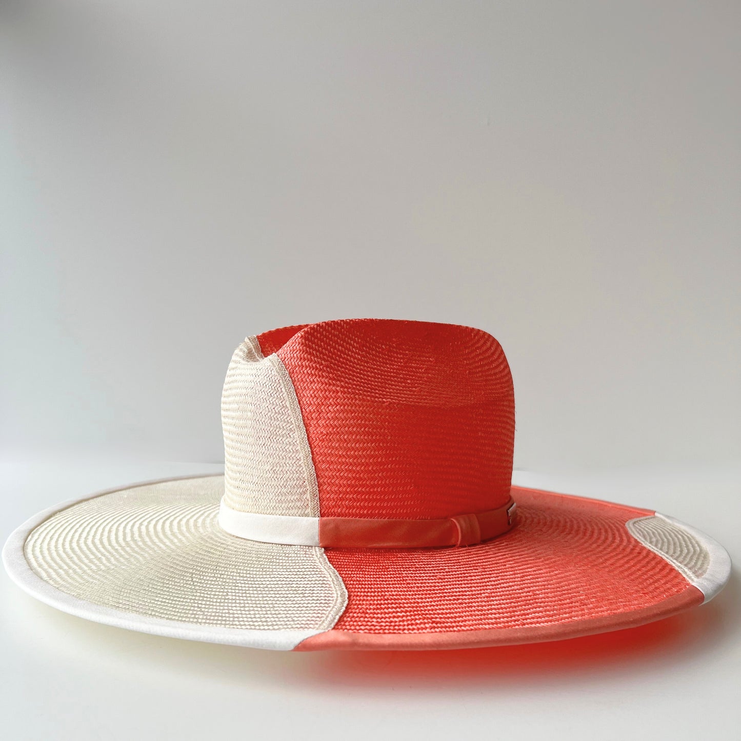 Clarke Duo Hat: Coral and White