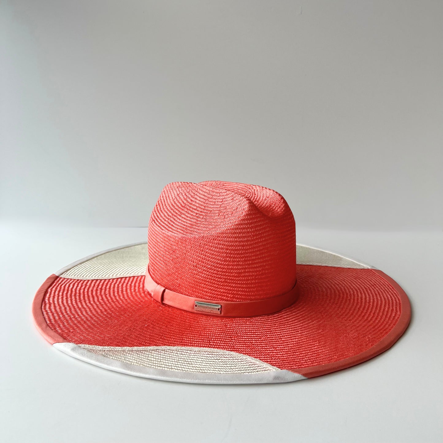 Clarke Duo Hat: Coral and White