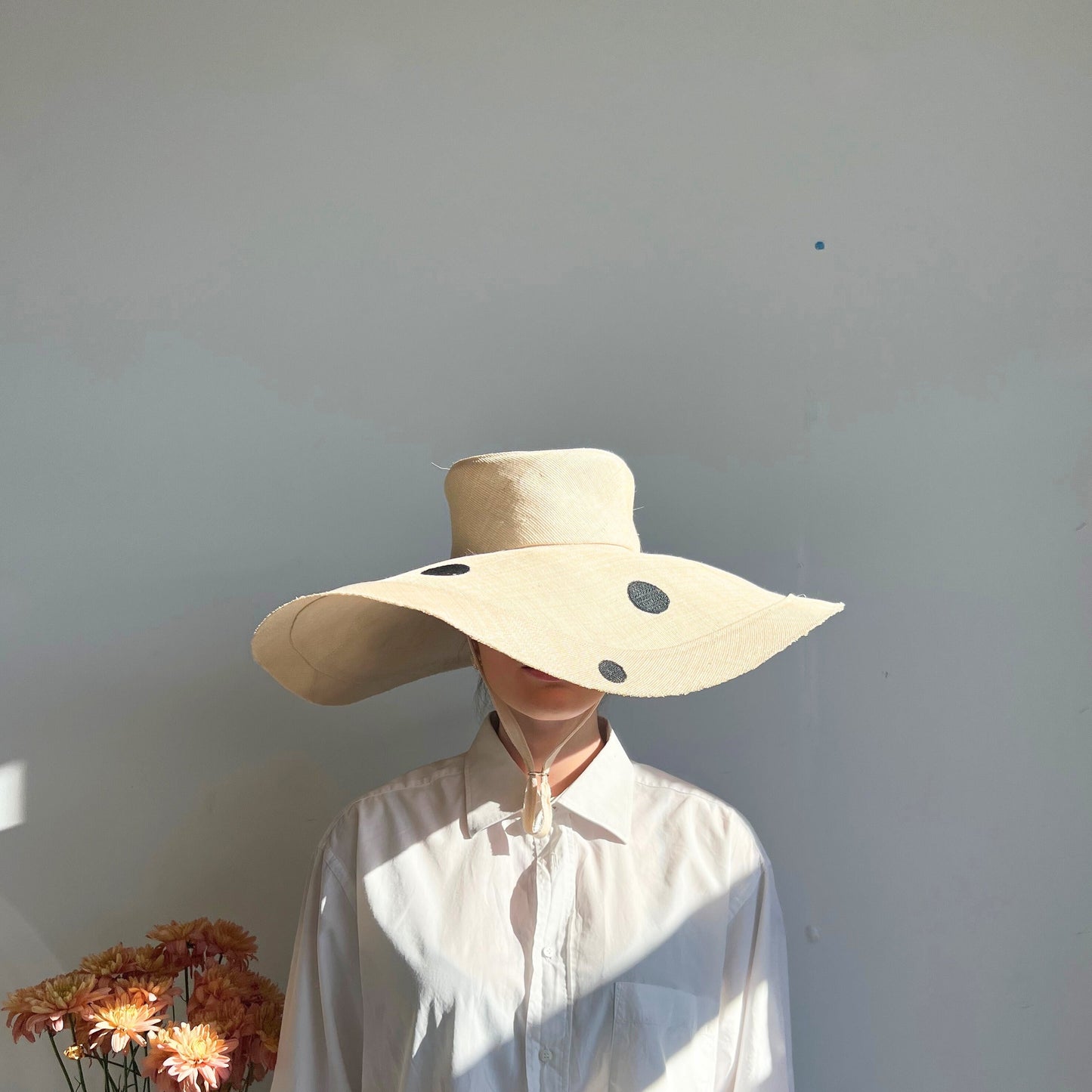 Franco Sun Hat with Spots: Natural