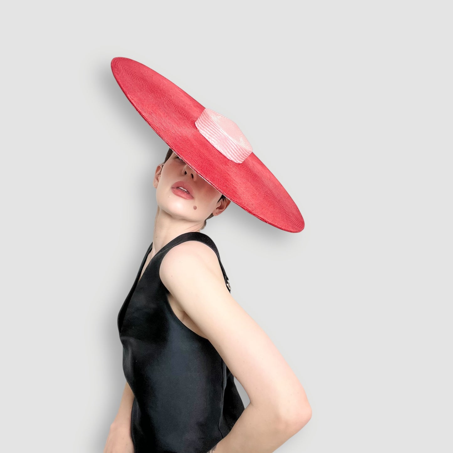 Soleil Duo Boater: Pink and Red