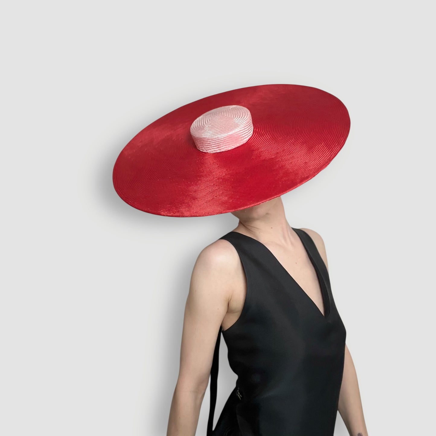 Soleil Duo Boater: Pink and Red