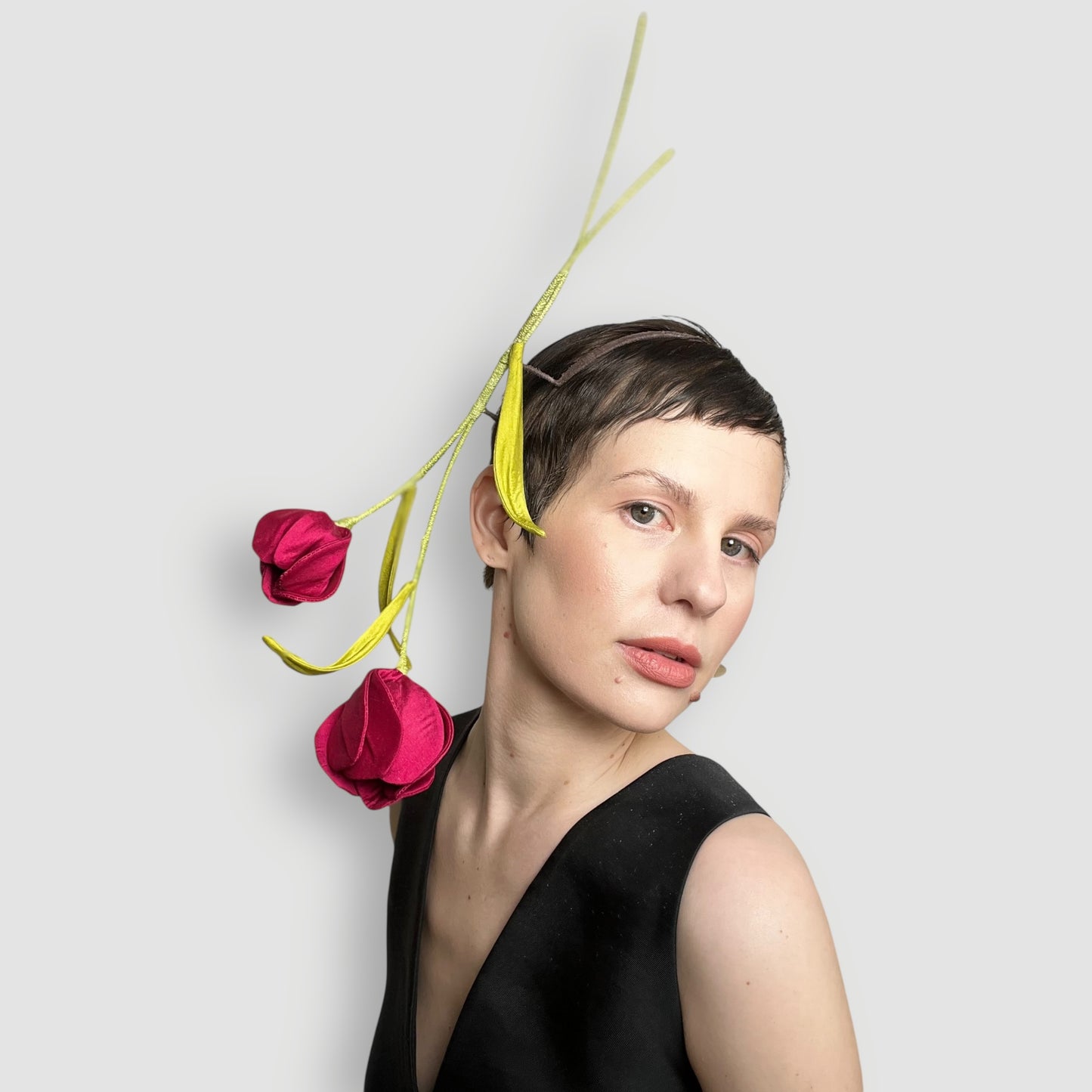 Yves Tulip Headband: Fuchsia