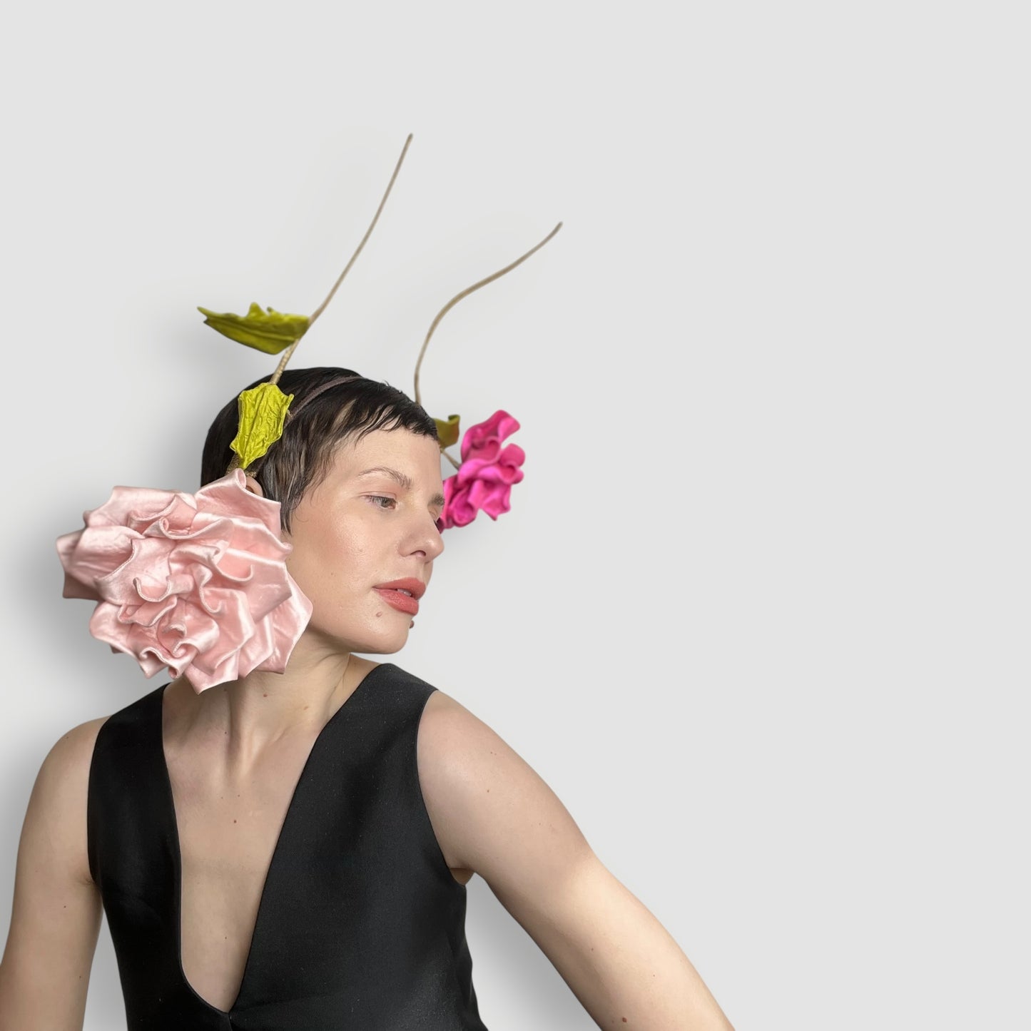 Quinn Rose Headband: Two Tone Pink