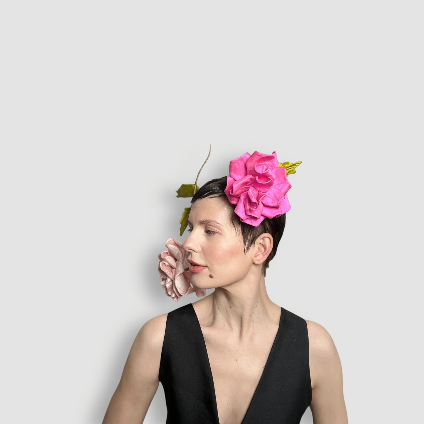 Quinn Rose Headband: Two Tone Pink