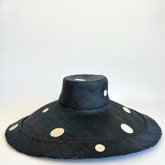Franco Sun Hat with Spots: Black