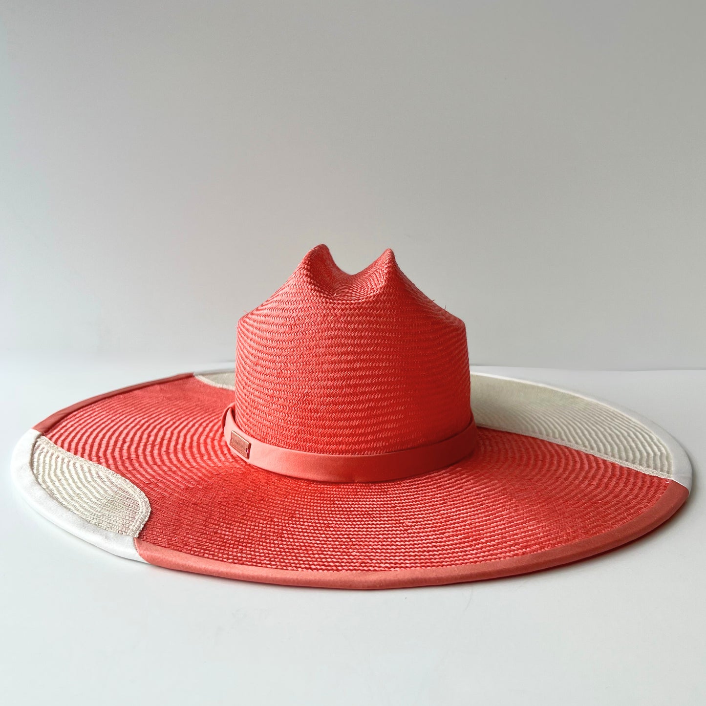 Clarke Duo Hat: Coral and White