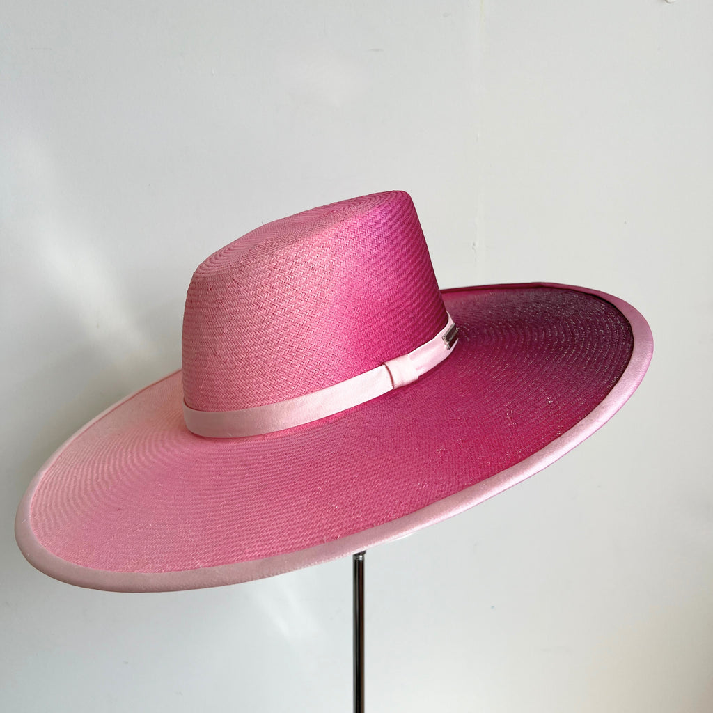 Octavia Ombre Hat: Fuchsia