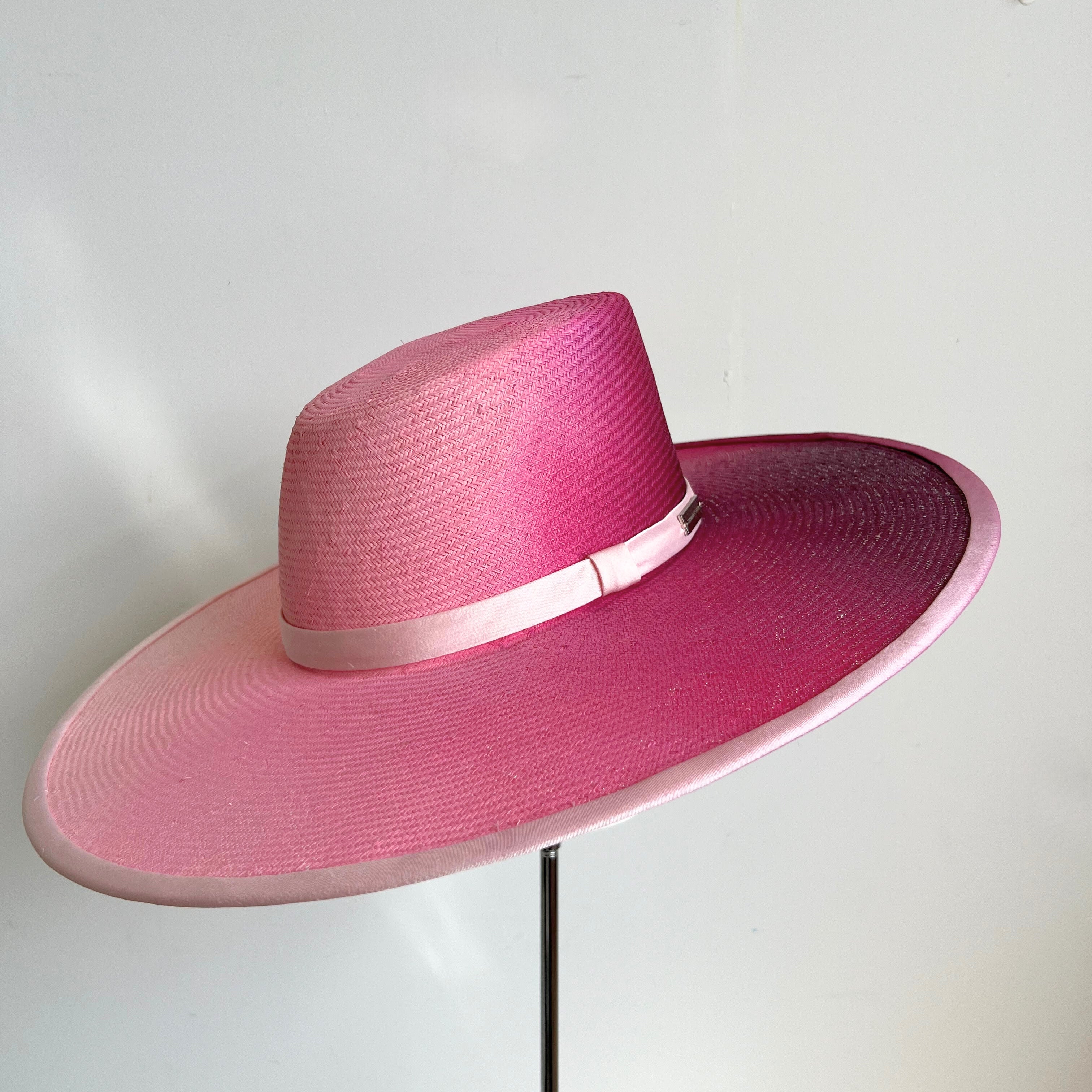 Octavia Ombre Hat: Fuchsia