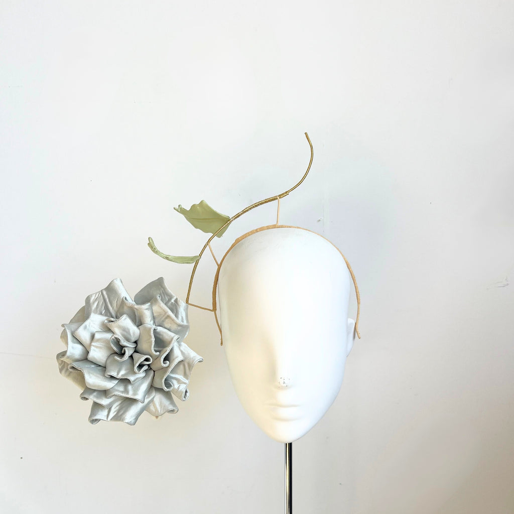 Austin Rose Headband: Silver Blue