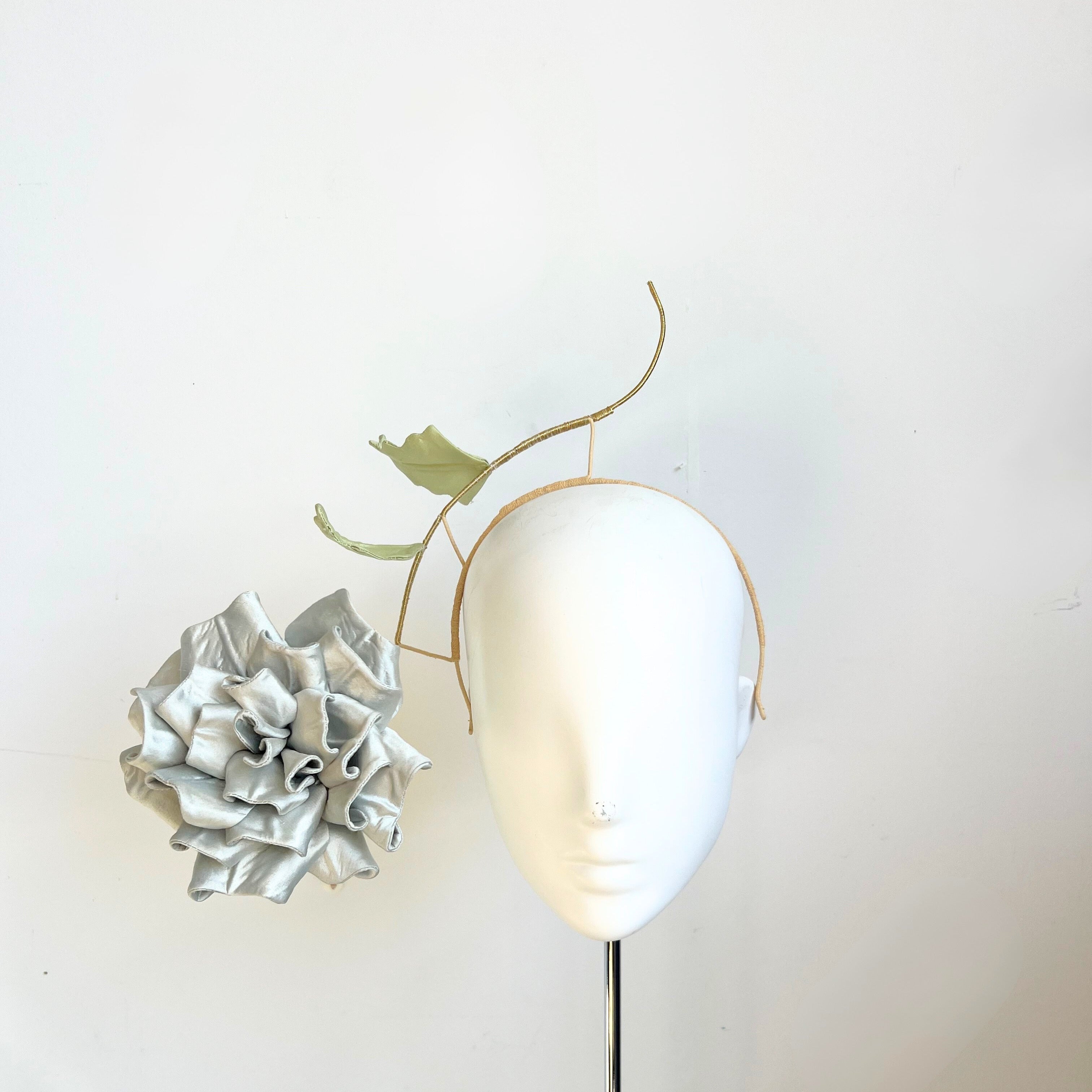 Austin Rose Headband: Silver Blue