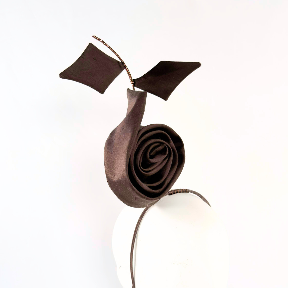 Kirby Rose Headband: Dark Brown