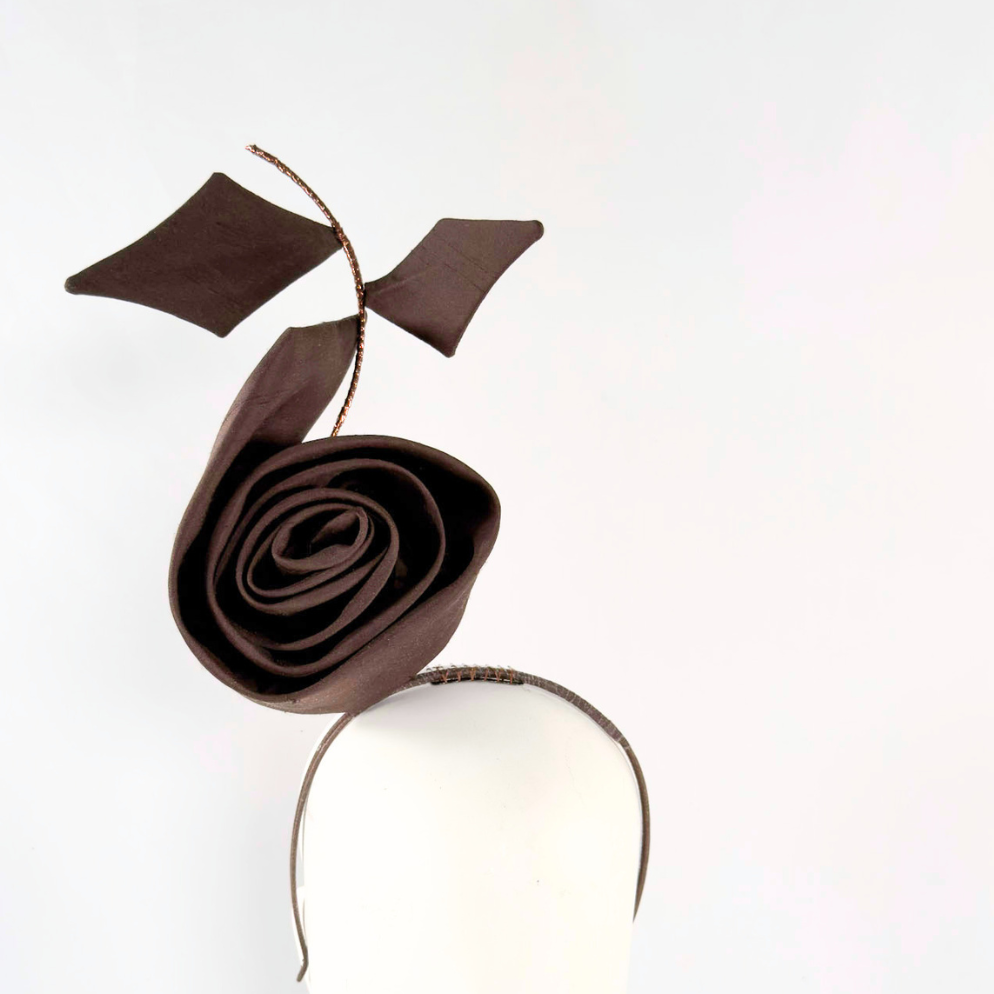 Kirby Rose Headband: Dark Brown