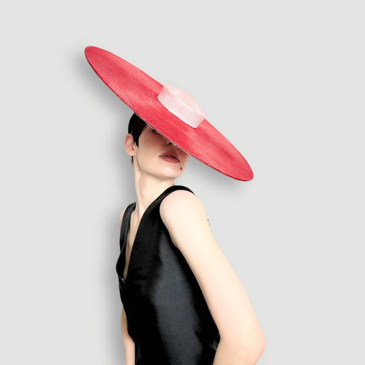 Soleil Duo Boater: Pink and Red