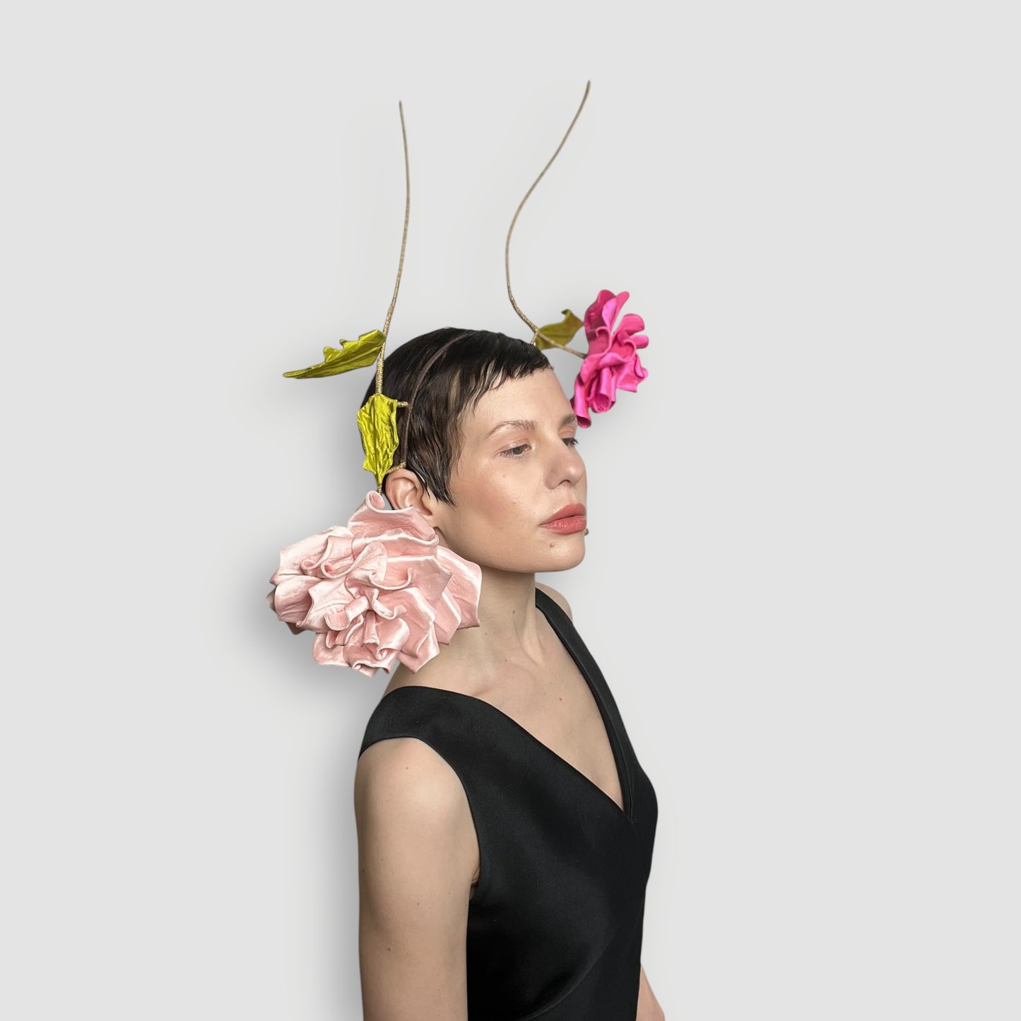 Quinn Rose Headband: Two Tone Pink