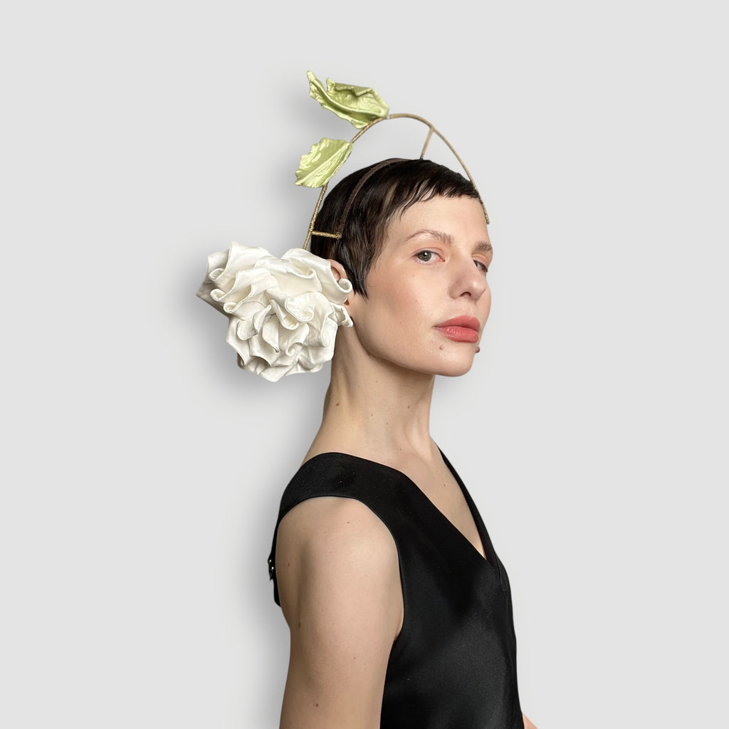 Austin Rose Headband: White