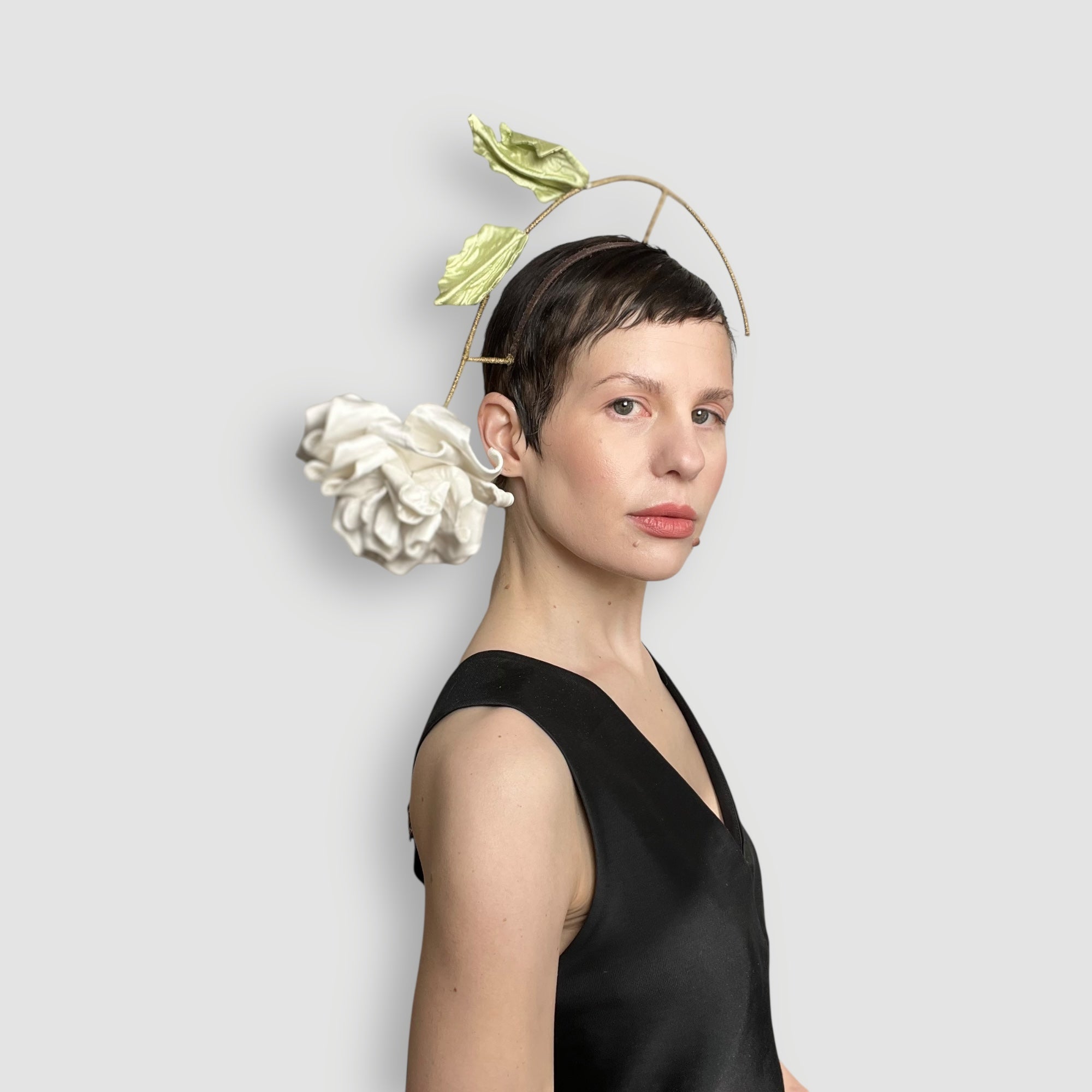 Austin Rose Headband: White