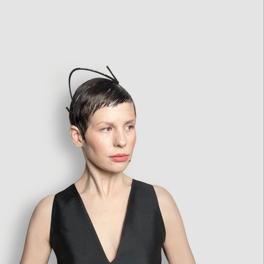Odin Diamante Headband: Black