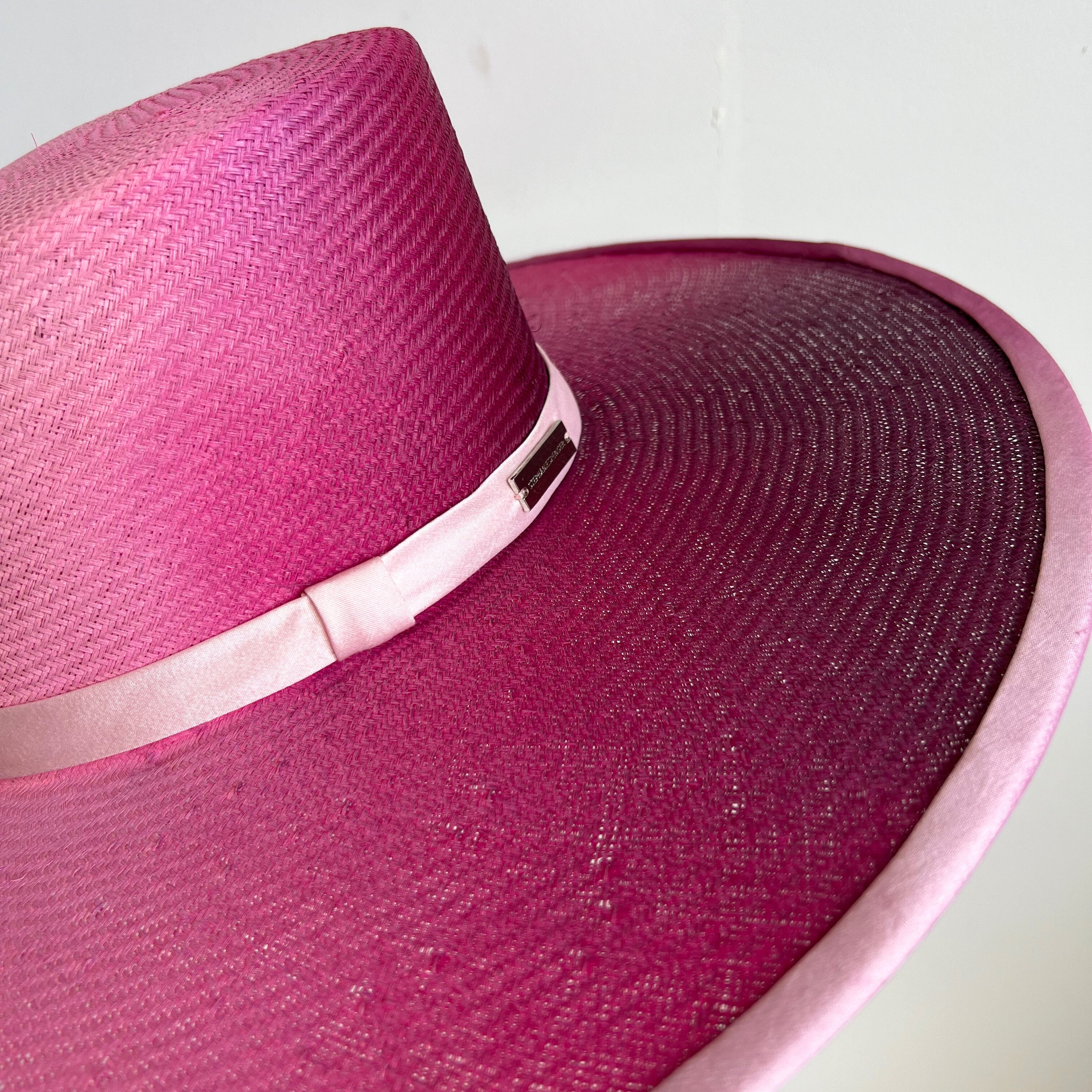 Octavia Ombre Hat: Fuchsia