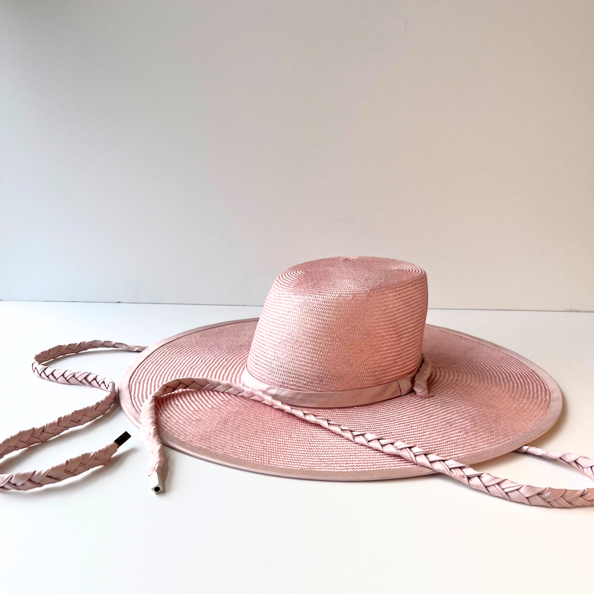 Octavia Hat- Musk Pink with Plaited Sash