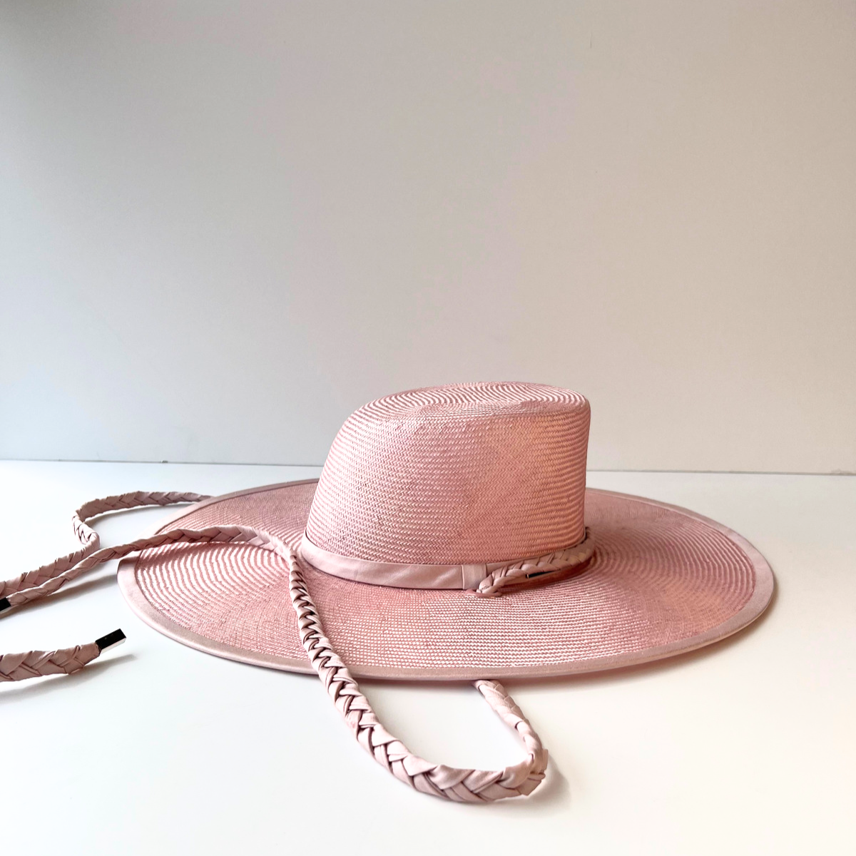 Octavia Hat- Musk Pink with Plaited Sash